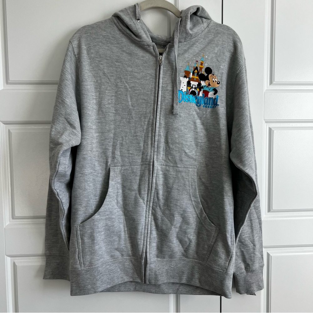 Disneyland NWT Grey Zip Up Hoodie Sz Small